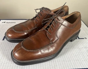 Salvatore Ferragamo $1,050 Brown Calfskin Leather Split Toe Dress Shoes Sz 7.5 D - Picture 1 of 14