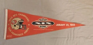 SF 49ers Super Bowl XIX Red Felt Pennant - Picture 1 of 2