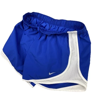 Pantalones Cortos Nike Tempo Correr Entrenamiento Atlético Calzoncillo Forrado Azul Blanco Mujeres Talla M Foto 1 de 4