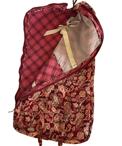 VERA BRADLEY PICCADILLY PRUGNA INDUMENTO BORSA TRAPUNTATA BAGAGLIO DA VIAGGIO BORDEAUX PAISLEY - Foto 1 di 22