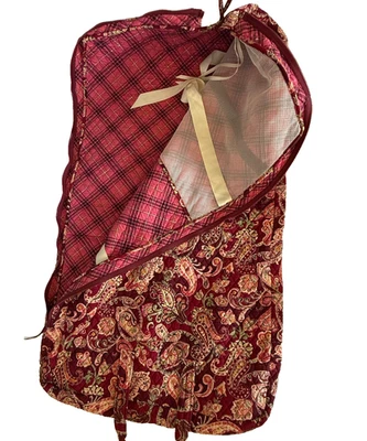 VERA BRADLEY PICCADILLY CIRUELA BOLSA DE ROPA ACOLCHADA EQUIPAJE DE VIAJE BORGOÑA PAISLEY Foto 1 de 4