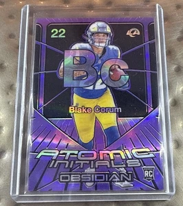 2024 Panini Obsidian - Atomic Initials Blake Corum #22 Purple /50 (RC) - Picture 1 of 2