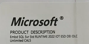 Microsoft SQL Server Runtime 2022 IoT Embedded OEM – Unlimited CALs – P6L-00076L - Picture 1 of 3