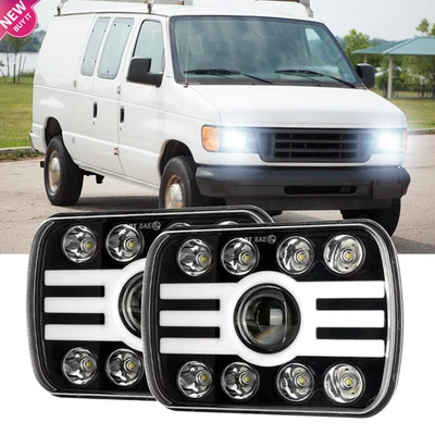 For International Harvester 4700 4800 4900 7x6'' Sealed LED Headlights Halo DRL - Image 1 of 4