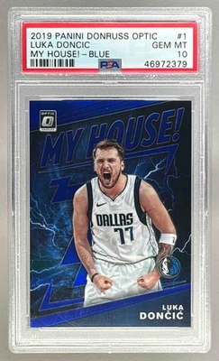 46972379 Luka Doncic 2019 Panini Donruss Optic #1 Blue My House! /85 PSA 10 Foto 1 de 3