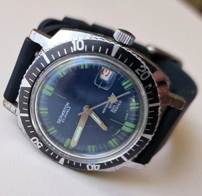 Vintage Diver SEAWATCH Waterprof up to 60m/200feets  23J EB 8021/68 Swiss 1960's - Image 1 of 4