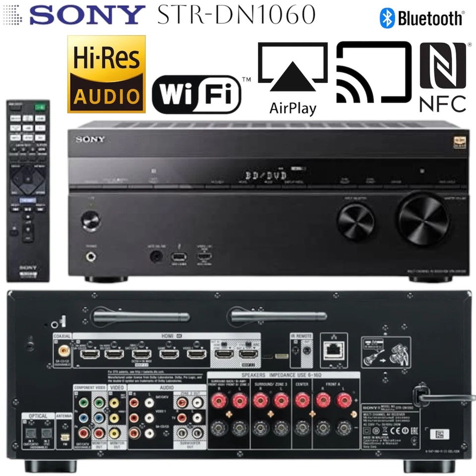 SONY STR-DN1060 Netzwerk 7.2 ChromeCast Receiver Dual WiFi NFC Bluetooth AirPlay - Bild 1 von 2