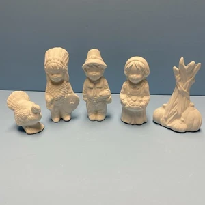 Keramik Biskuit Erntedankfest 5-teiliges Set sehr süß und fertig zum Bemalen - Bild 1 von 8