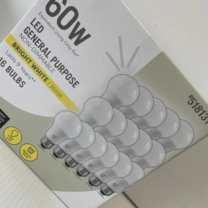 Utilitech LED General Purpose Bright White 60w 800 Lumens #5181310 16 Bulbs/207d - Picture 1 of 7