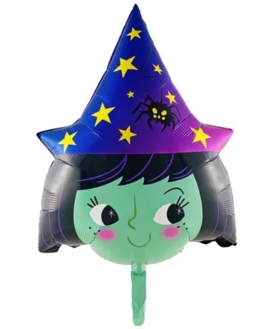 Globo Bruja Halloween Fiesta Decoración Niña Mago Cuento de Hadas Helio/Aire Grande Foto 1 de 4