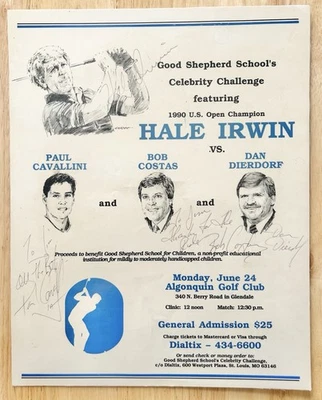 慈善高尔夫锦标赛签名海报 - Hale Irwin Bob Costas Dan Dierdorf — 第 1/4 张图片