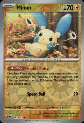 Minun Reverse Holo Common SV04: Paradox Rift 061/182 NM - Image 1 of 2