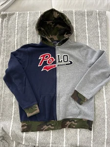 Polo Ralph Lauren Jacket Youth XL (18-20) Camo Colorblock Stitched Logo Hoodie - Picture 1 of 7