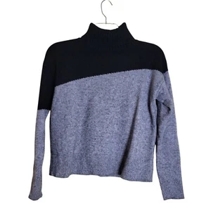 Anthropologie Lorena Langarm Rollkragen Pullover S schwarz & grau Farbblock - Bild 1 von 4