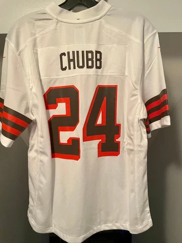 NIKE NICK CHUBB #24 CLEVELAND BROWNS 1946 COLLECTION WHITE ALT. YOUTH JERSEY NWT Cover
