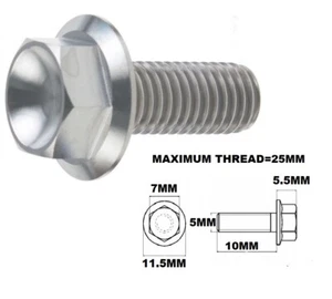 1 X TITANIUM FLANGE HEX BOLT M5 X 10MM M5X10MM LONG GRADE 5 6AL-4V - Picture 1 of 1
