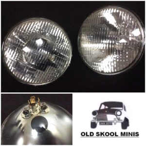 CLASSIC MINI 7" SEALED BEAM HEADLAMP LIGHT UNIT PAIR RHD 13H3471A 1959-90 x2 6A3 - Picture 1 of 1