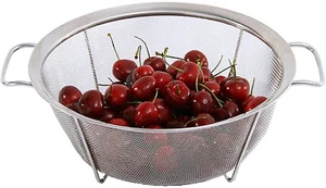 Stainless Steel Mesh Colander Strainer Basket, 3 Quart Fine Mesh Net Colander wi - Picture 1 of 7