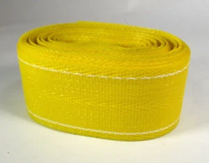 Webbing 40' Bright Yellow White Stripe for Lawn Chair Replacement 2.25" - Foto 1 di 4