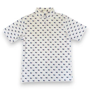 Merrill Apparel Men's USA America Flag Pattern Polo - Picture 1 of 4