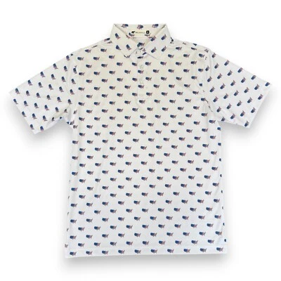 Merrill Apparel Men's USA America Flag Pattern Polo - Image 1 of 4