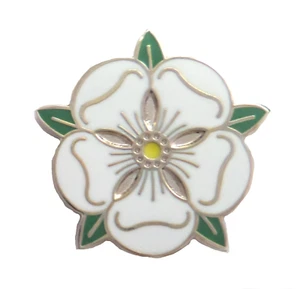 Yorkshire County White Rose Small Lapel Pin Badge - Picture 1 of 3