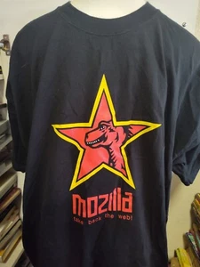 Vintage Mozilla 1.0 Firefox Shirt Mens Black Promo T SHIRT Y2K Optima size 3XL - Picture 1 of 4