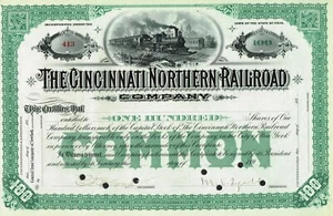 USA CINCINNATI NORTHERN RAILROAD COMPANY stock/bond certificate - Picture 1 of 1