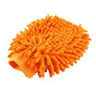 Car Auto Cleaning Tool 2 Sides Orange Microfiber Chenille Mitt Glove 21Cm X 18Cm
