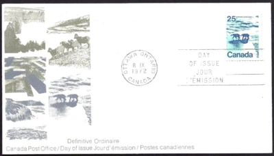 🍁Canada   #597    "POLAR BEARS"   Brand New  1972  First Day Cover - Image 1 of 2