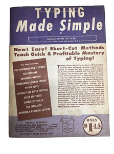 Vintage Typing Made Easy Manual By Nathan Levine 1957 - Picture 1 of 4