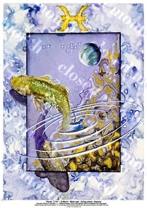 Signed Pisces zodiac print - 60 x 42 cms, - Picture 1 of 1