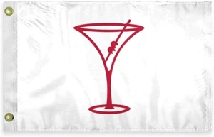 AGAS Cocktail Time Novedad Barco Bandera 12"x18" 200DNylon-Ojales de Latón-Cabeza de Lona - Imagen 1 de 7