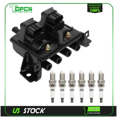 1x Bobina de encendido y 6x Kits de bujías de iridio para Mazda Miata 99-00 Foto 1 de 4