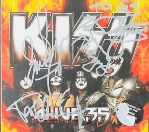 CD firmado por KISS libro autografiado por Paul Stanley Gene Simmons Eric cantante Tom Thayer - Imagen 1 de 7