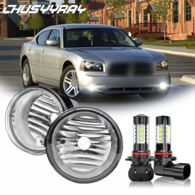 For Dodge Caliber 2007-2009 Clear Lens Pair Bumper Fog Lights LED 4805857AA — 第 1/4 张图片