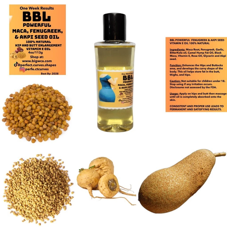 ACEITE POTENTE BBL RESULTADOS DE UNA SEMANA Alholva y Semilla Akpi. AMPLIACIÓN BUTT&HIP Foto 1 de 4