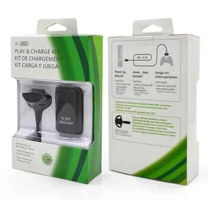 PARA XBOX 360 Juego Kit Carga Controlador Inalámbrico Batería + Cable Cargador (V510) - Imagen 1 de 1