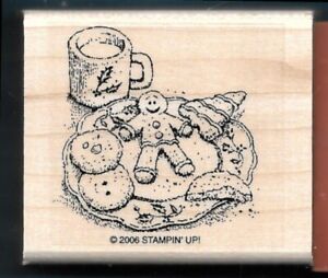 GINGERBREAD MAN COOKIE HOT CHOCOLATE SANTA TRAY Holiday STAMPIN UP! NEW  STAMP