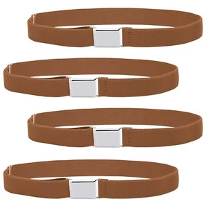 Buyless Fashion Kids Boys Toddler Adjustable Elastic Stretch Belt Buckle 4 Pack - Picture 1 of 90