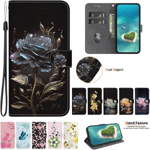 Etui Portefeuille Téléphone Support Cuir Motif pour Samsung Galaxy S24 S23 S22 S21 S20 - Photo 1 sur 28