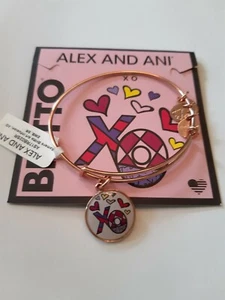 Alex and Ani HUGS and KISSES XO ART INFUSION Armreif Charm ROSÉGOLD Neu mit Etikett - Bild 1 von 3