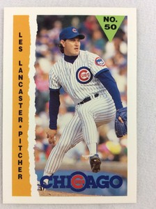 1990 Chicago Cubs Marathon Oil Baseball Card #50-Les Lancaster