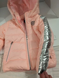 Guante corporal rosa aislado cremallera completa chaqueta con capucha/parka para niñas talla 5 - Imagen 1 de 11