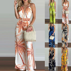Women's Jumpsuit Colorful Print Fashion Long Party Casual Floral Sleeves