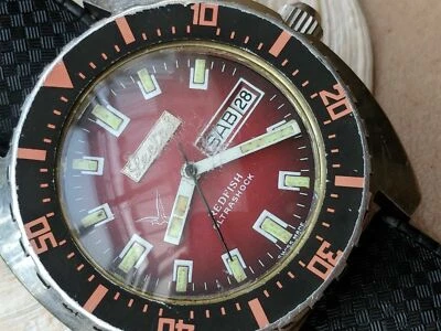 Vintage 1970's Lectos Sandoz Redfish Oltrashock Day-Date Diver w/FHF 909 Mvmt - Image 1 of 4