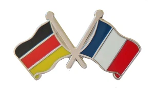 Frankreich Flagge & Deutschland Flagge Freundschaft Höflichkeit Pin Abzeichen - Bild 1 von 3
