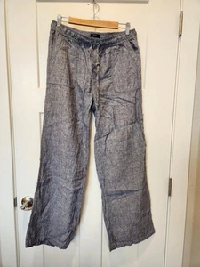Jones New York & Co Women’s Light Gray 100% LINEN Pants Size MEDIUM Lagenlook - Picture 1 of 11