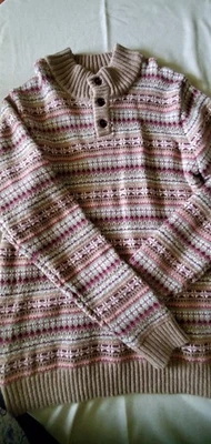 Janie And Jack JJ Boys 16 FAIRISLE Sweater Fall Colors Khaki Brown Beige Youth - Image 1 of 2