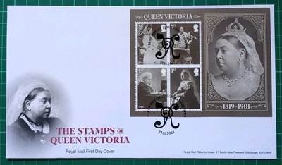 2025 Stamps of Queen Victoria Miniature Sheet FDC East Cowes PL FDI Postmark - Image 1 of 2